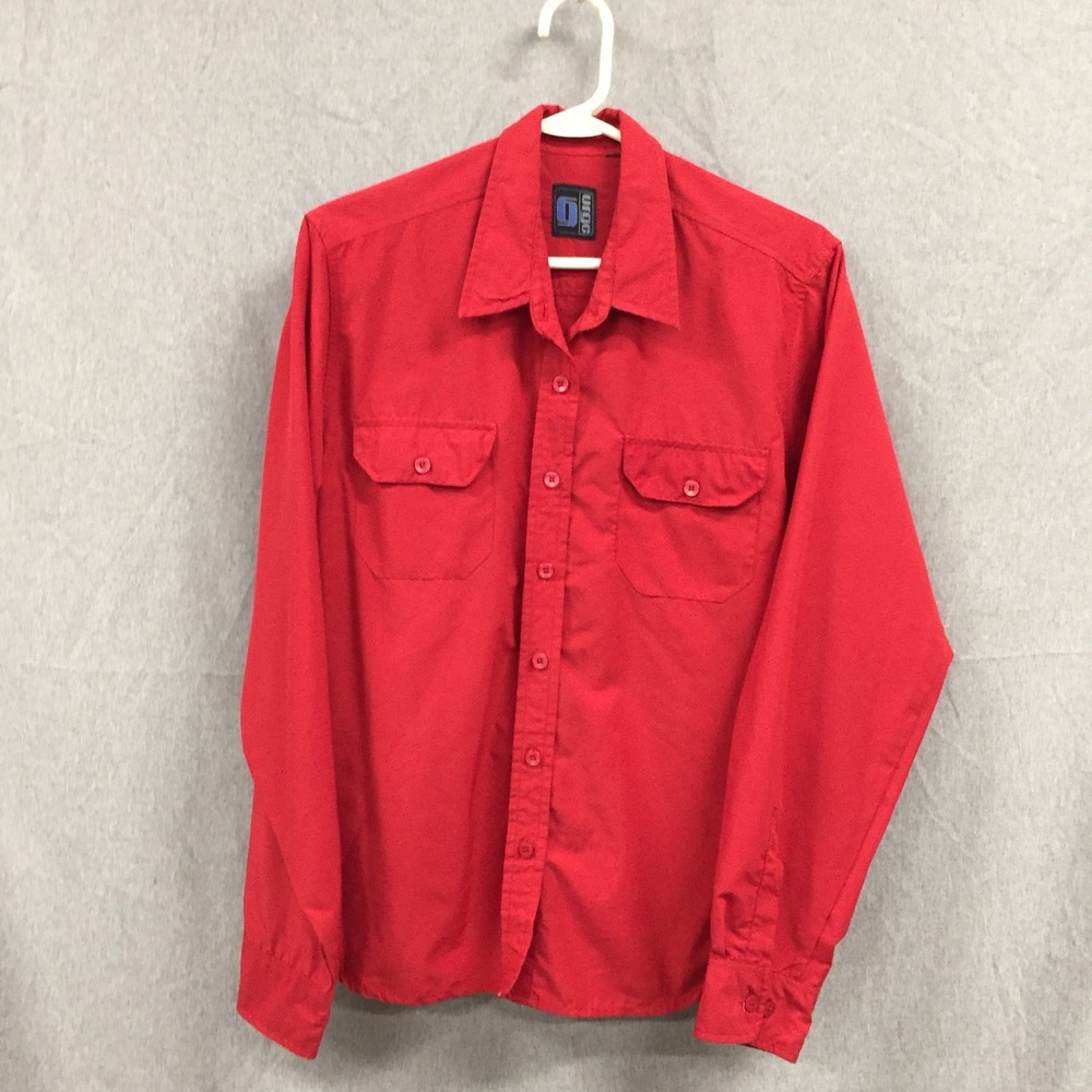 Urge‎ Impulse Mens Long Sleeve Button Up Utility Shirt Red Size Large L